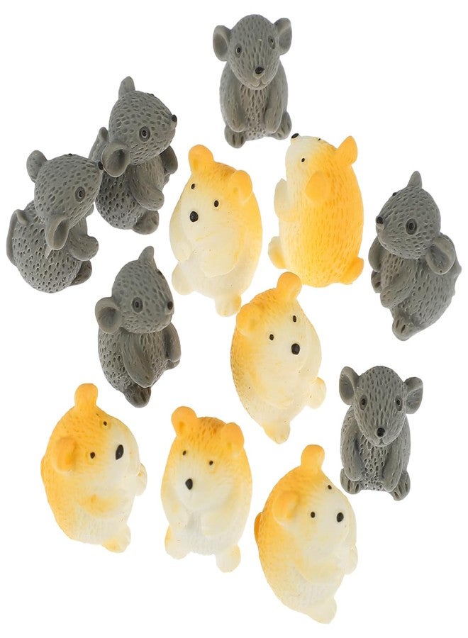 MUCKLILY 12pcs Mini Mouse Hamster Ornaments Miniature Mouse Decoration Bonsai Resin Craft Ornament Bonsai Decoration Resin Craft Mini Figurine Hamster Crafts - Image 1